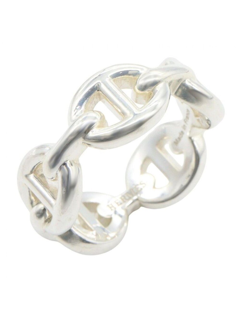 Hermes Ring Chaine D'ancre Enchainee PM 925 Sterling Silver